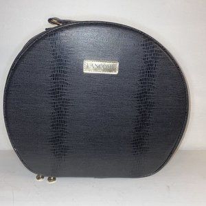 LANcome PARIS  Round Zippered Travel Bag Cosmetic Make-Up Case Zip Around